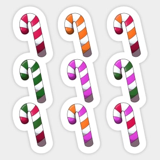 Colorful Candy Canes Sticker